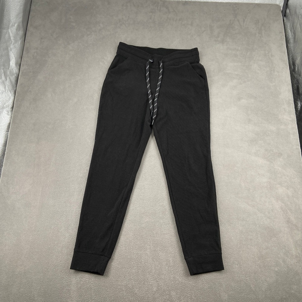 Marc New York Andrew Marc Black Ribbed Jogger Pants Sz Medium Drawstring Pocket